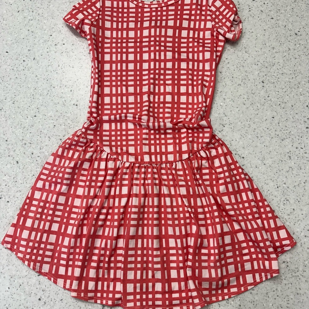 DDS Red/pink Plaid Kids Dress warm fabric.